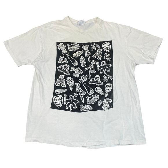 Vintage 80s Ken Brown Single Stitch Art Print Tee Shirt Men's XL - Picture 1 of 10